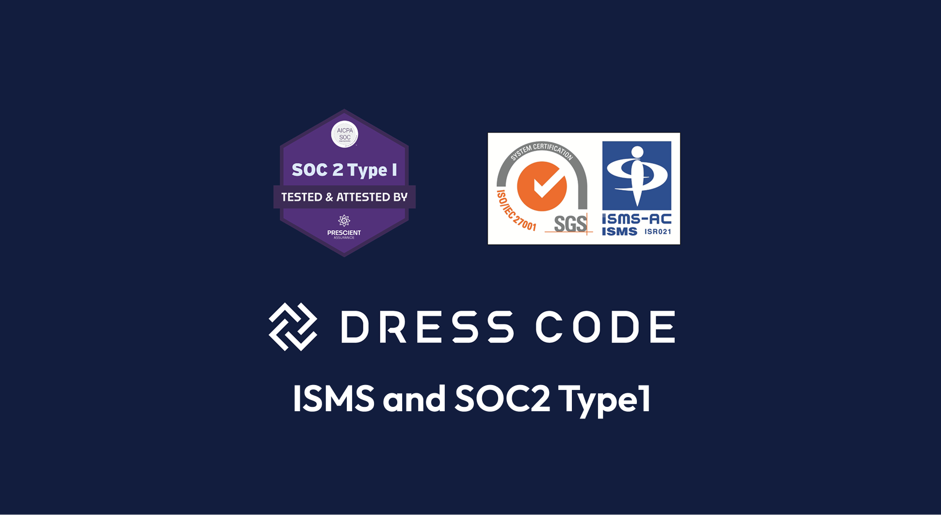 Dress Code Simultaneously Acquires ISO/IEC 27001 and SOC2 Type1