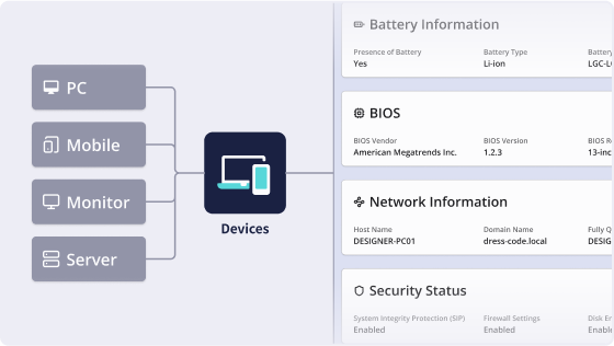 Over 250 fields for more accurate device management and operations