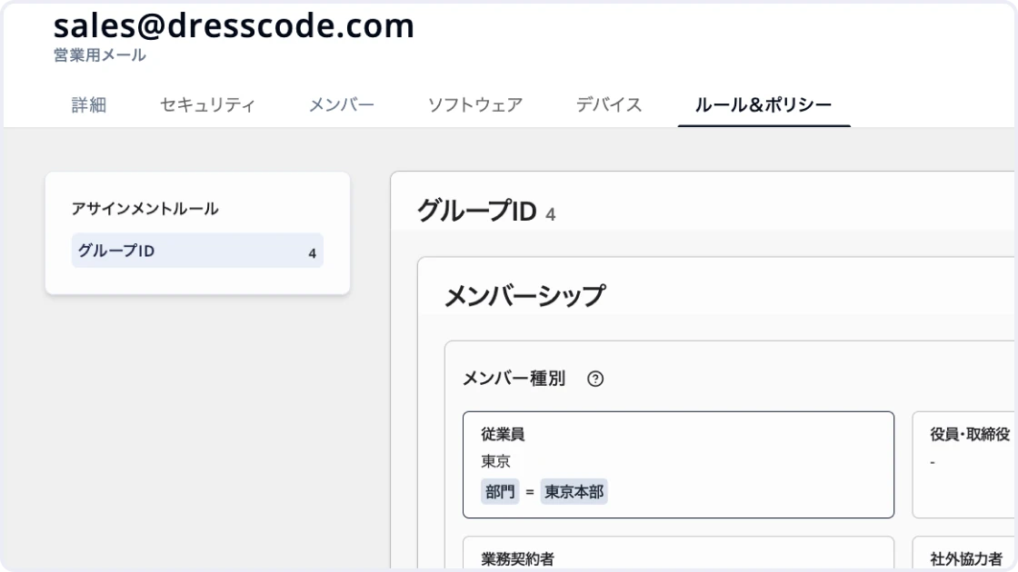 Manage group members based on department and role
